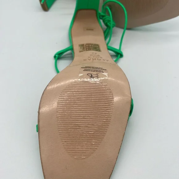 ALOHAS Bellini Neon Green Heeled Lace Up Sandals New - Picture 5 of 11